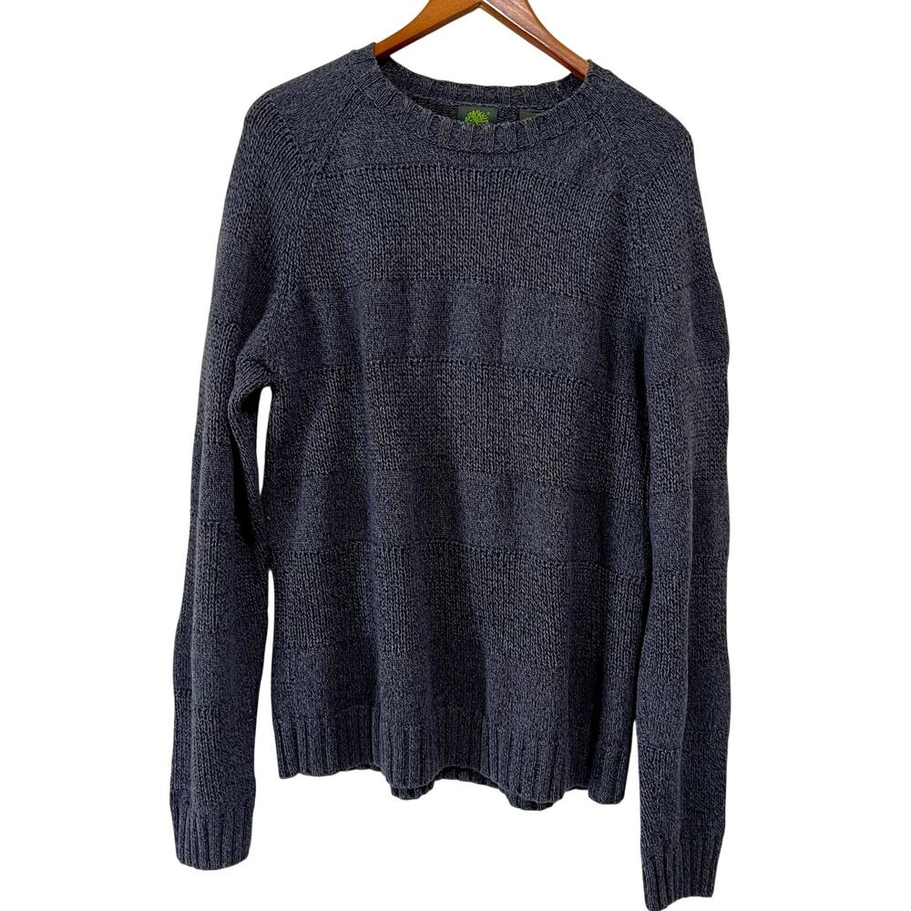 Vintage Timberland Heavy Cotton Sweater Mens Large Gray Crewneck Chunky Knit